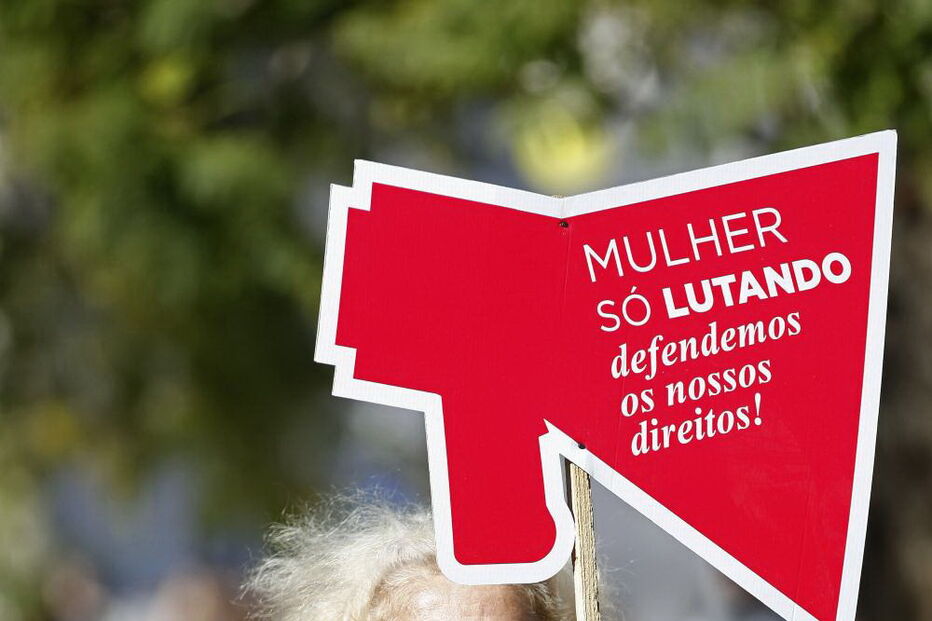 Manifestação contra a violência doméstica