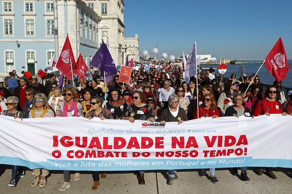 Manifestação contra a violência doméstica