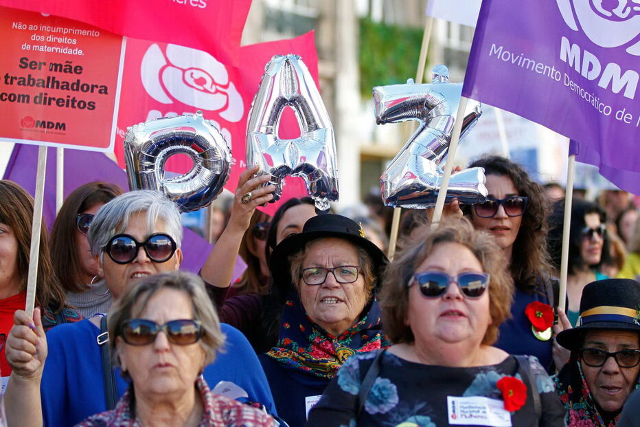 Manifestação contra a violência doméstica