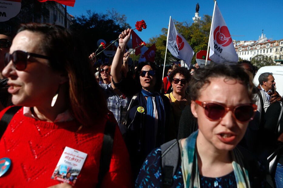 Manifestação contra a violência doméstica