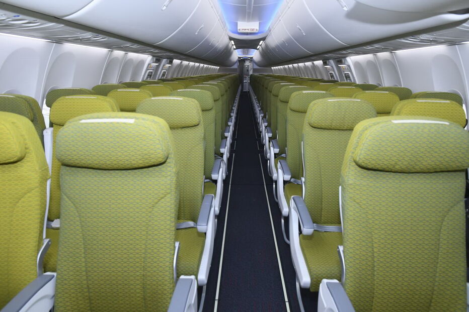 Interior de um Boeing 737-800 MAX