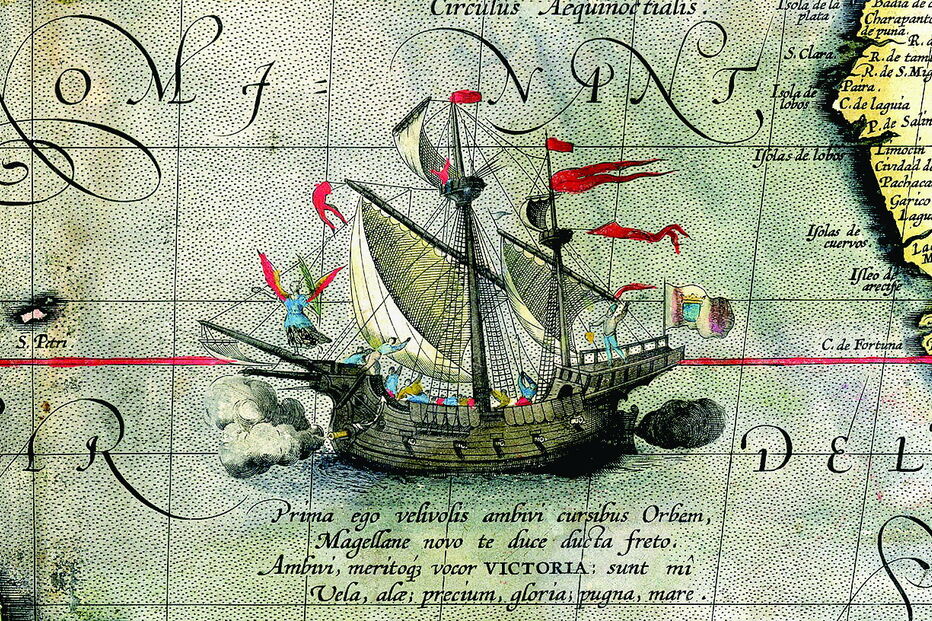 Embarcação da época em que Magalhães empreendeu a viagem inaugural à volta da Terra 