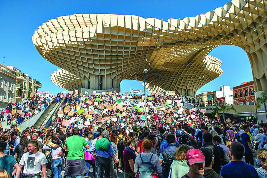 Sevilha, na vizinha Espanha, foi palco de uma das maiores concentrações