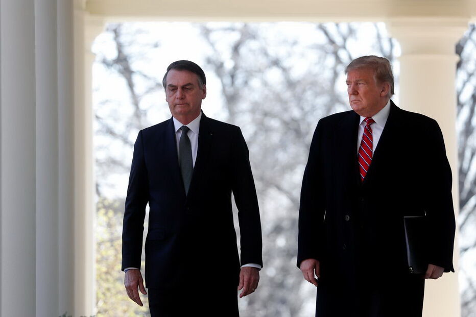Trump e Bolsonaro reunidos na Casa Branca