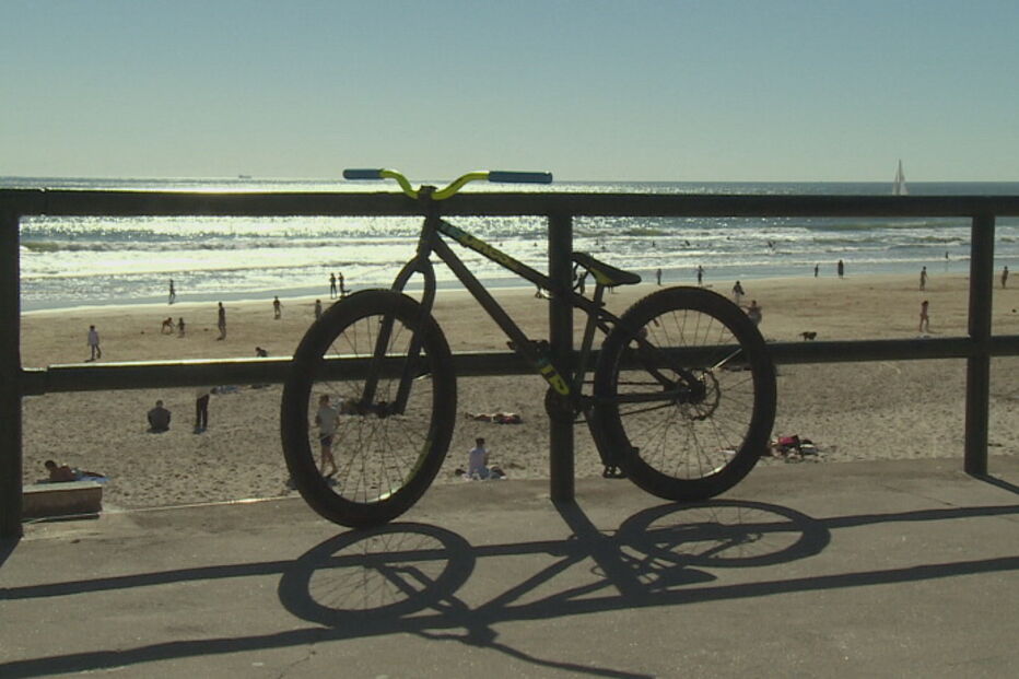 bicicleta, praia