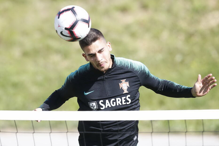 André Silva no treino da Seleção Nacional