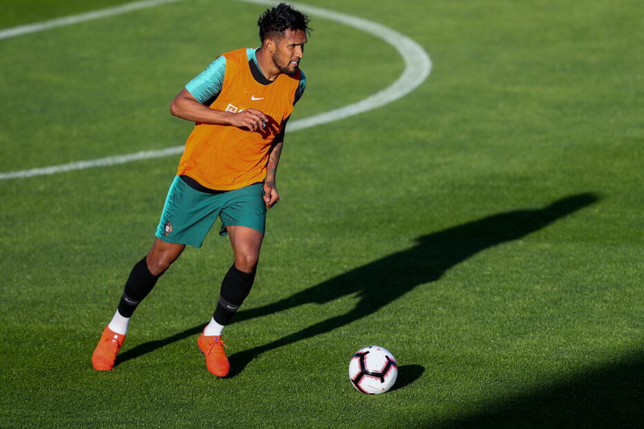 Dyego Sousa no treino da Seleção Nacional