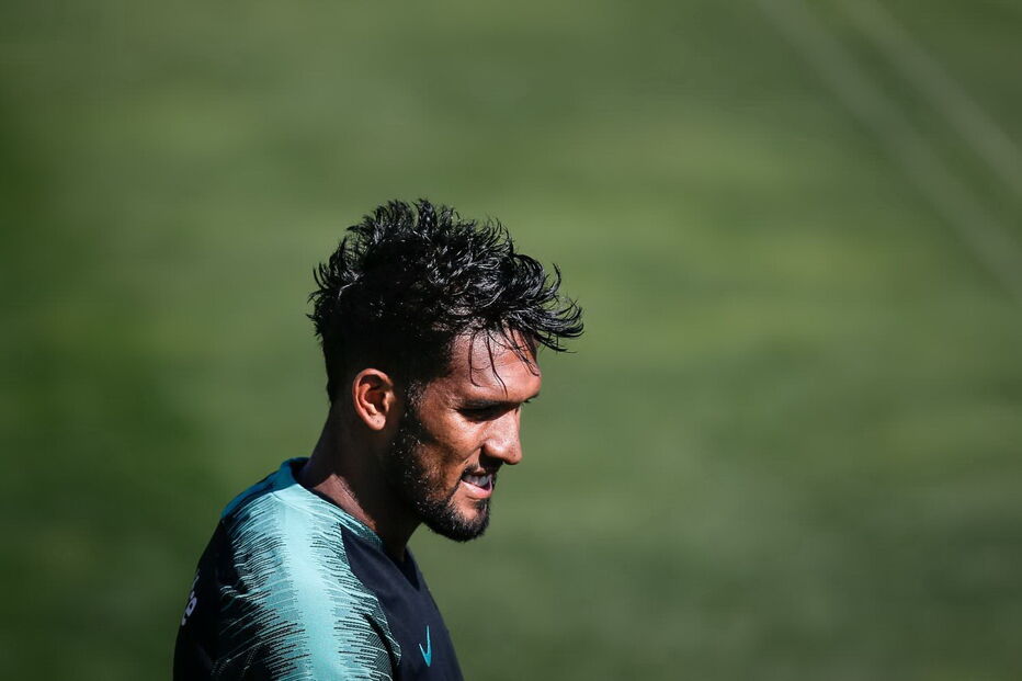 Dyego Sousa no treino da Seleção Nacional