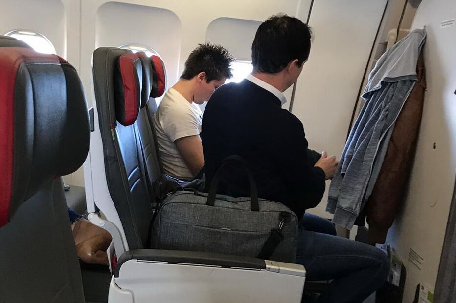 Rui Pinto no avião que o trouxe até Lisboa
