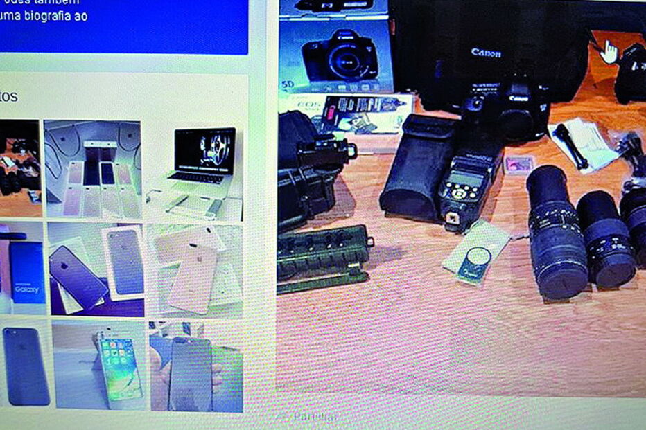 Alguns dos artigos que publicitava, mas que afinal não tinha