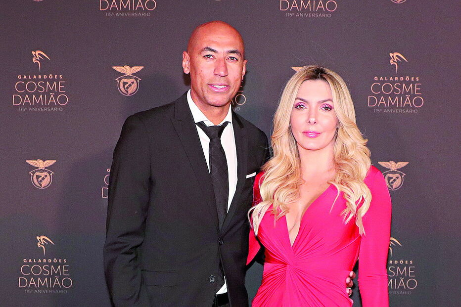 Luisão na companhia da mulher, Brenda