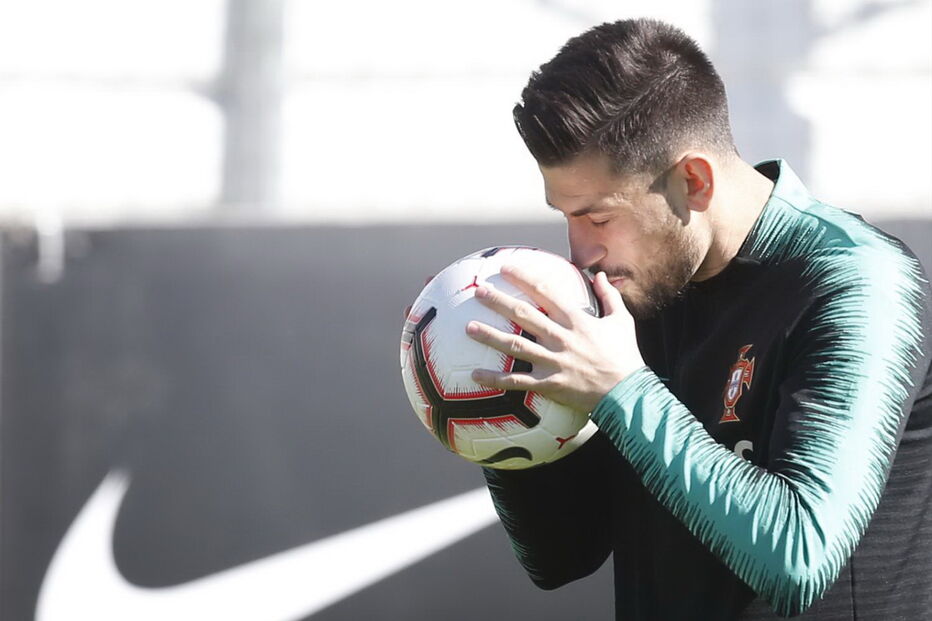 Pizzi num treino da seleção portuguesa