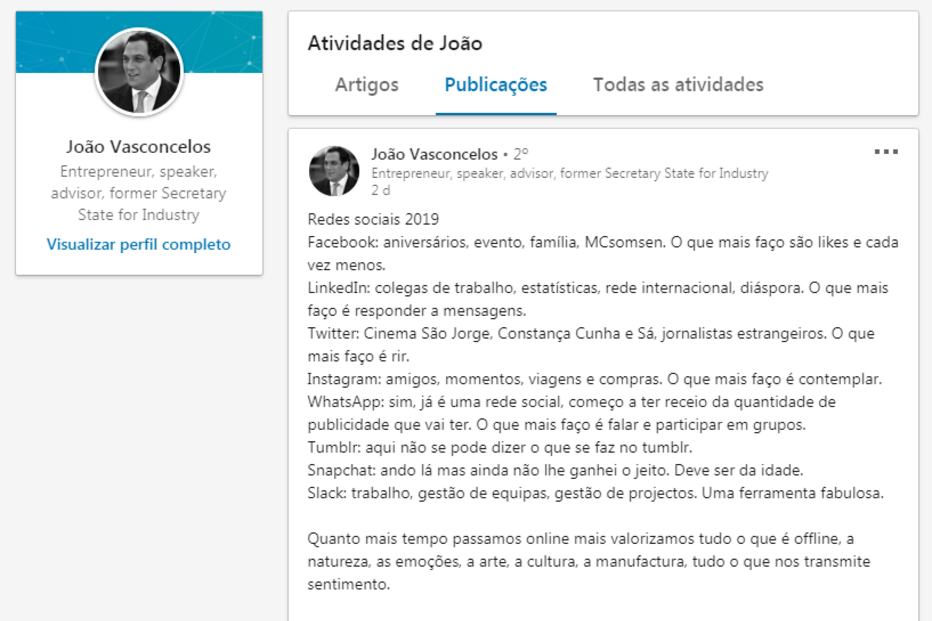 Leia a última mensagem de João Vasconcelos nas redes sociais
