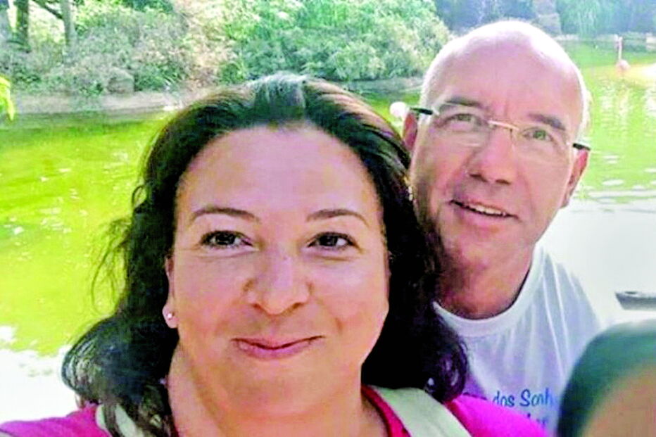 Rosa Grilo e o marido Luís durante um treino 