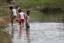 Chuva intensa inunda o Rio de Janeiro no Brasil  