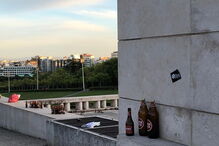 Adeptos alemães deixam garrafas e sacos espalhados no Parque Eduardo VII em Lisboa