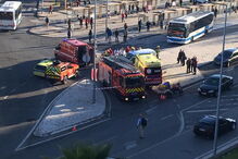 Acidente na estação de Monte Abrãao em Sintra