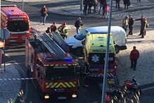 Acidente na estação de Monte Abrãao em Sintra