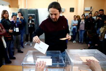 Pablo Iglesias foi votar 