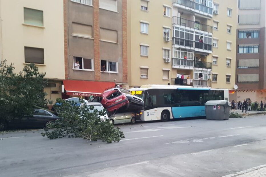 Acidente com autocarro em Málaga