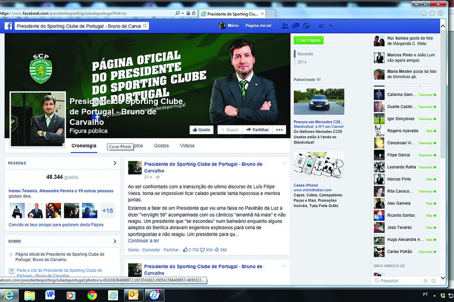 Gestão das páginas nas redes sociais era uma das funções da YoungNetwork      