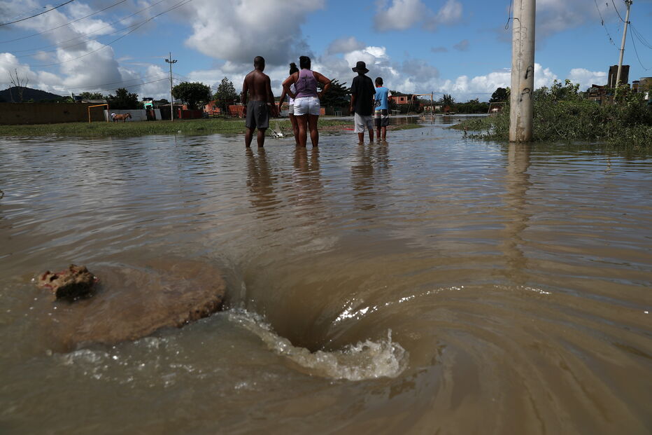 Chuva intensa inunda o Rio de Janeiro no Brasil  