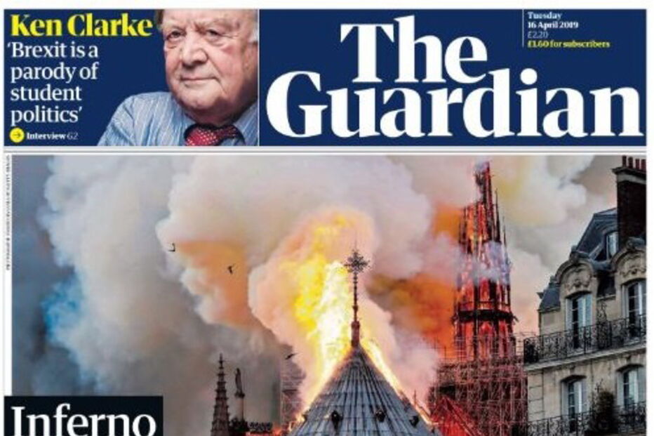 Capas dos jornais internacionais dão destaque ao incêndio na Notre-Dame