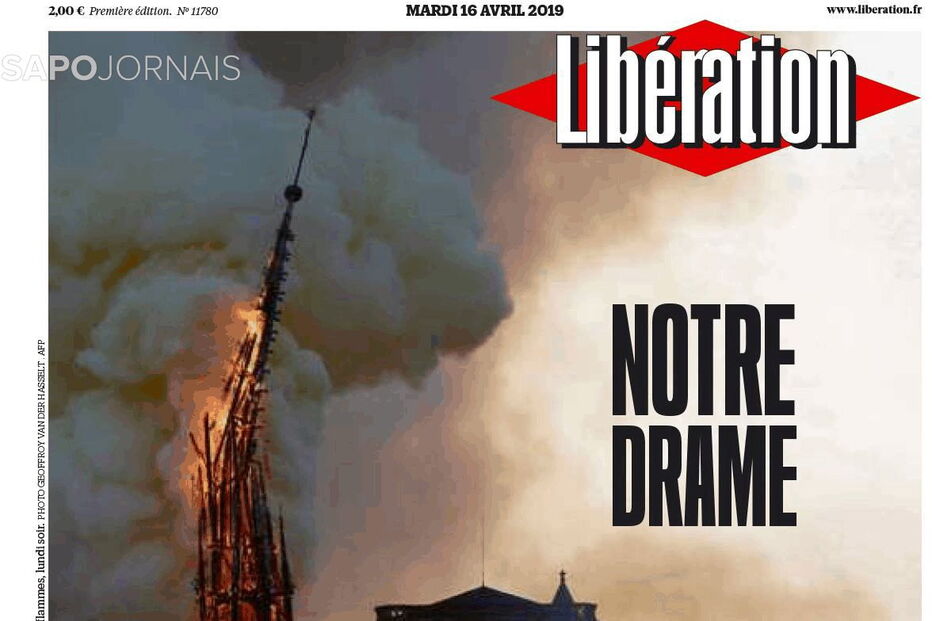 Capas dos jornais internacionais dão destaque ao incêndio na Notre-Dame