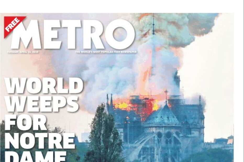 Capas dos jornais internacionais dão destaque ao incêndio na Notre-Dame