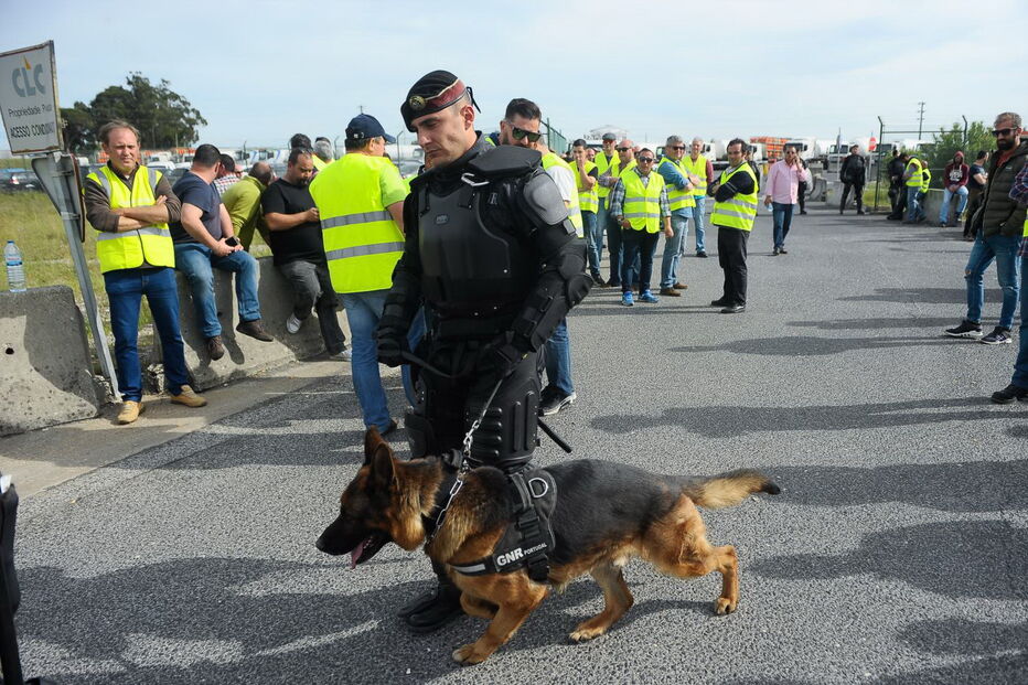 Concentração de motoristas durante greve nacional 