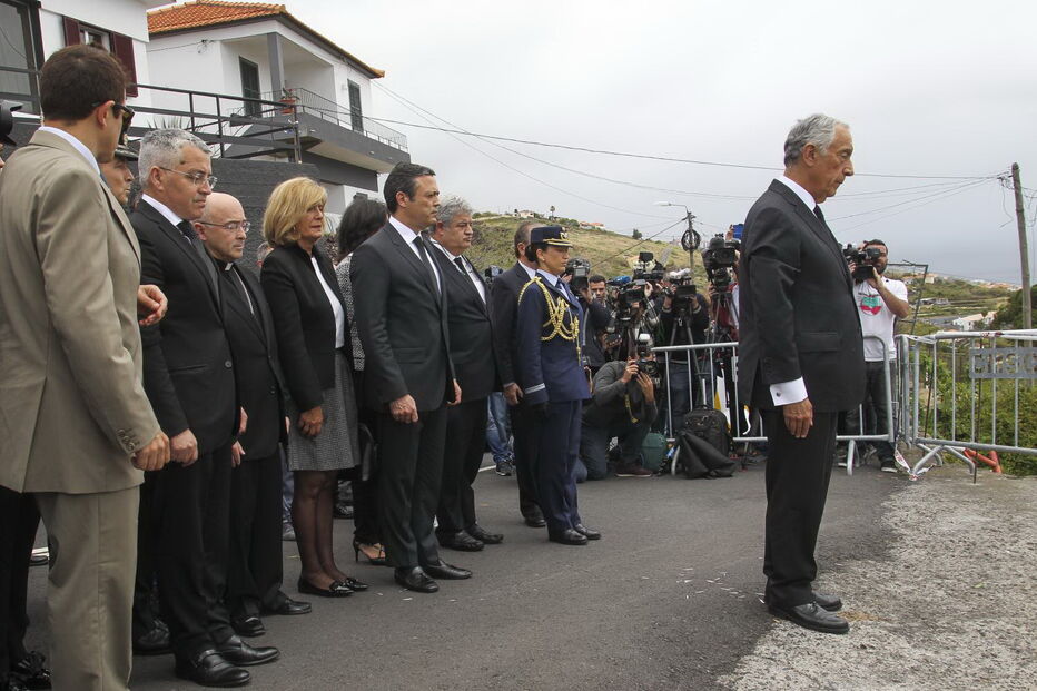 Marcelo Rebelo de Sousa  no local da tragédia na Madeira