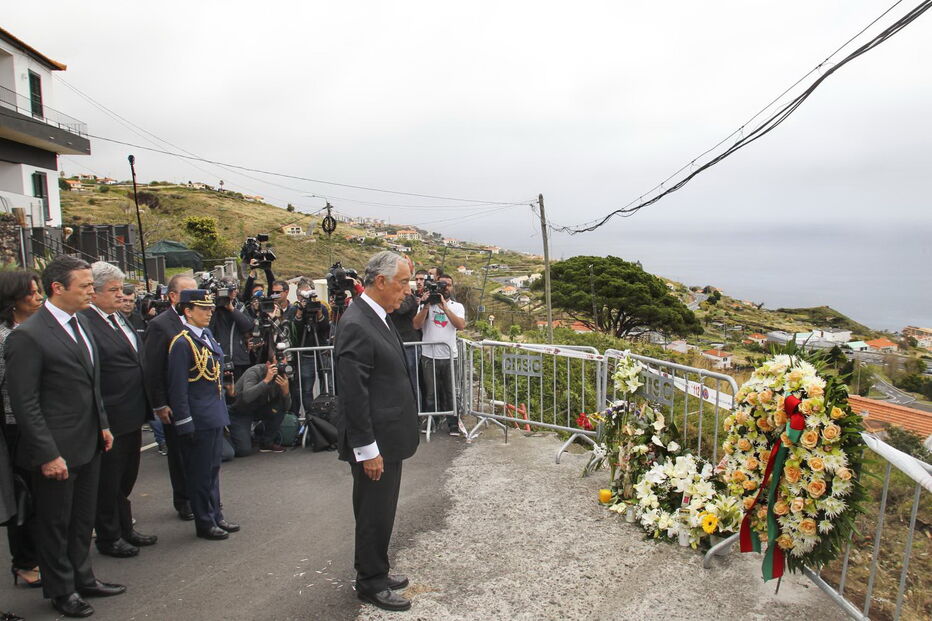 Marcelo Rebelo de Sousa  no local da tragédia na Madeira