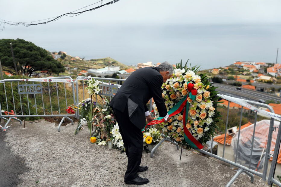 Marcelo Rebelo de Sousa  no local da tragédia na Madeira