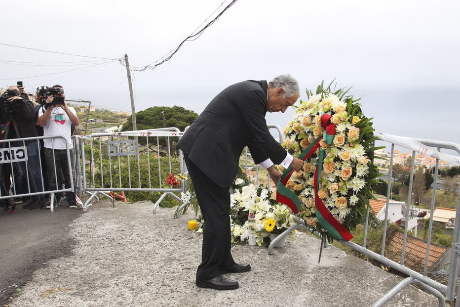 Marcelo Rebelo de Sousa  no local da tragédia na Madeira