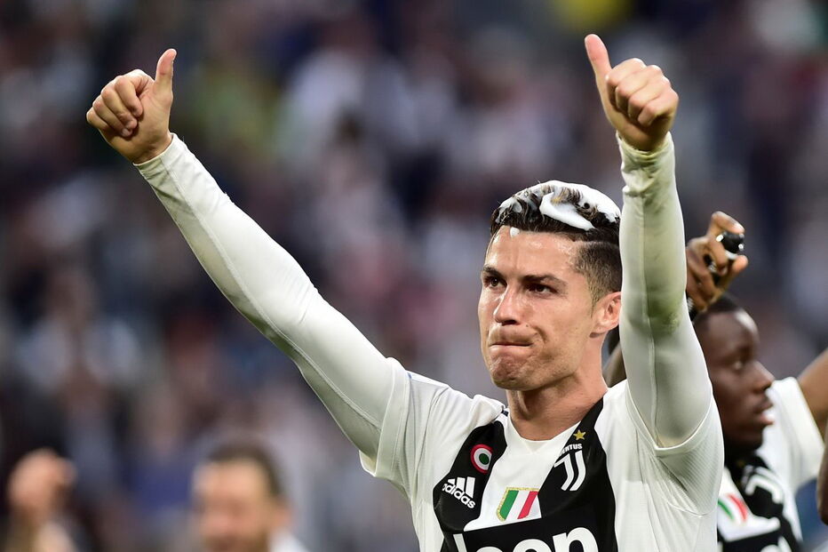 A festa de Cristiano Ronaldo após ser campeão de Itália pela Juventus