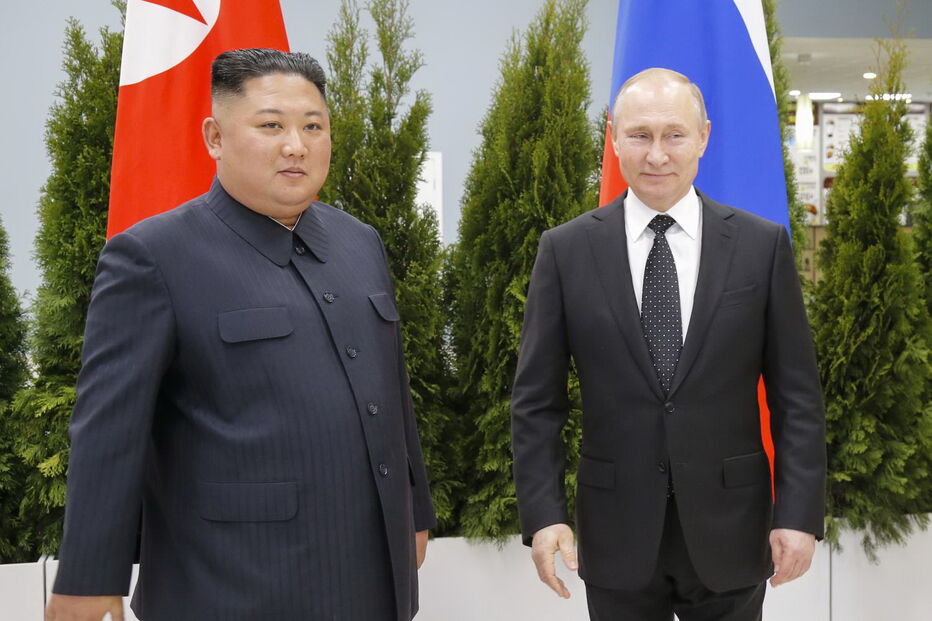 Kim Jong Un na Rússia com Putin
