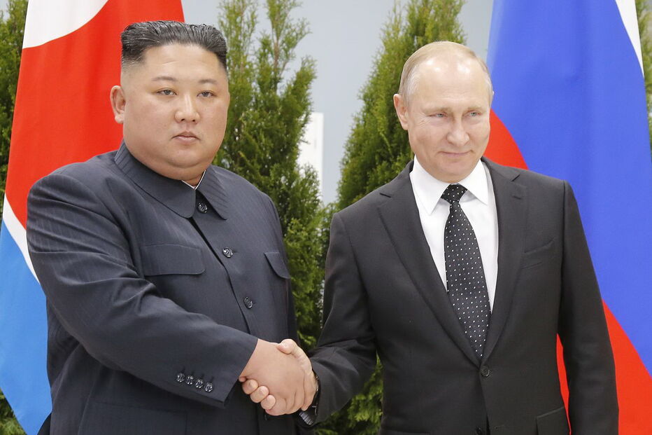 Kim Jong Un na Rússia com Putin