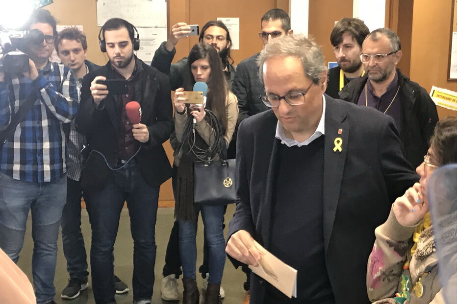 Quim Torra votou em Barcelona