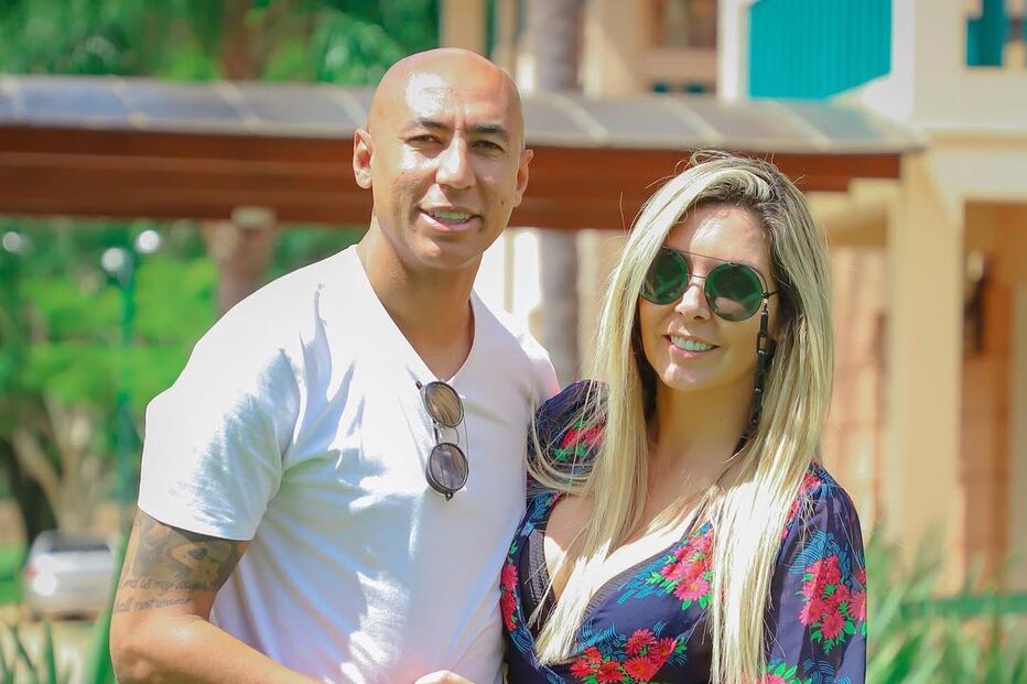 Luisão e esposa