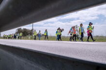Grupo de cem fiéis partiu ontem de Évora rumo ao Santuário de Fátima, onde esperam chegar no próximo dia 11, sábado 