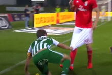 Fábio Coentrão tira calções a Samaris em momento insólito no jogo entre Benfica e Rio Ave