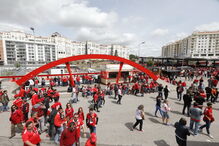 Adeptos fazem a festa antes do jogo entre Benfica e Santa Clara