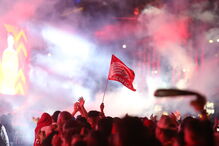 Adeptos comemoram título benfiquista em Lisboa