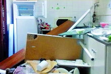 A casa no Montijo onde morava até há uma semana a mãe de Sofia Ribeiro, Salomé, ficou neste estado    