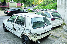 Viatura acidentada e imobilizada 