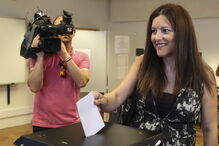 Marisa Matias votou em Coimbra