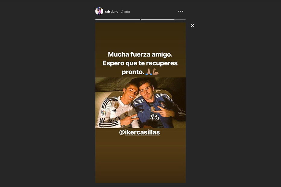 'Instastorie' publicado por Cristiano Ronaldo