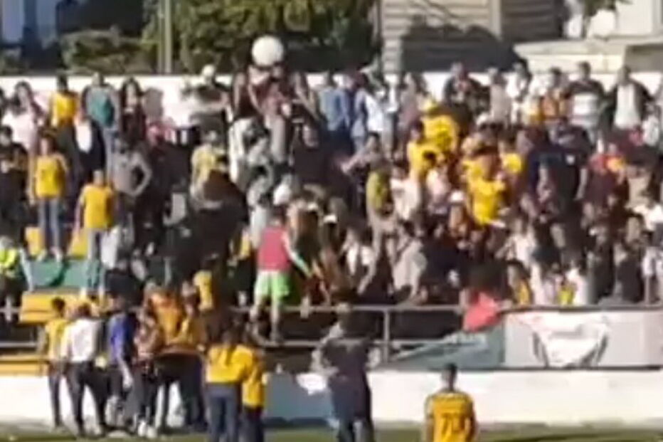 Agressões entre adeptos no final do jogo entre o Sporting Clube de Espinho e Lourosa 
