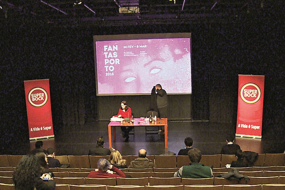 Beatriz Pacheco Pereira e Mário Dorminsky na apresentação do Fantasporto 