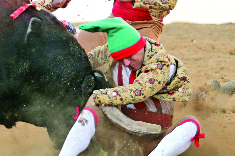 Momento da colhida que deixou o forcado em estado muito grave  